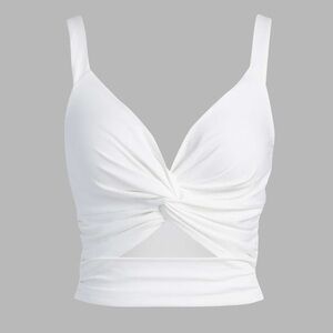 Cider Solid Twist Cutout Cropped Tank